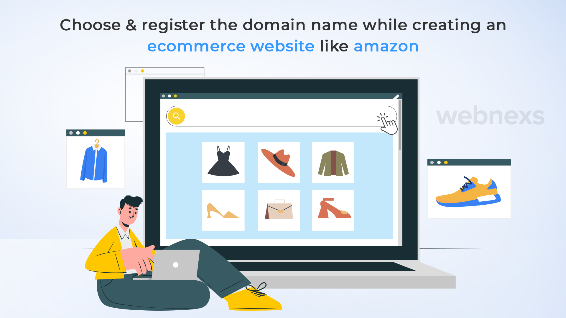 Step 03: Choose & register the domain name while creating an ecommerce website like amazon
