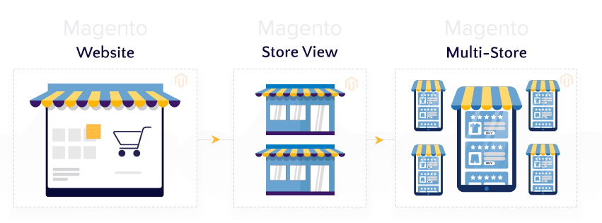 Magento Store, View, and Website