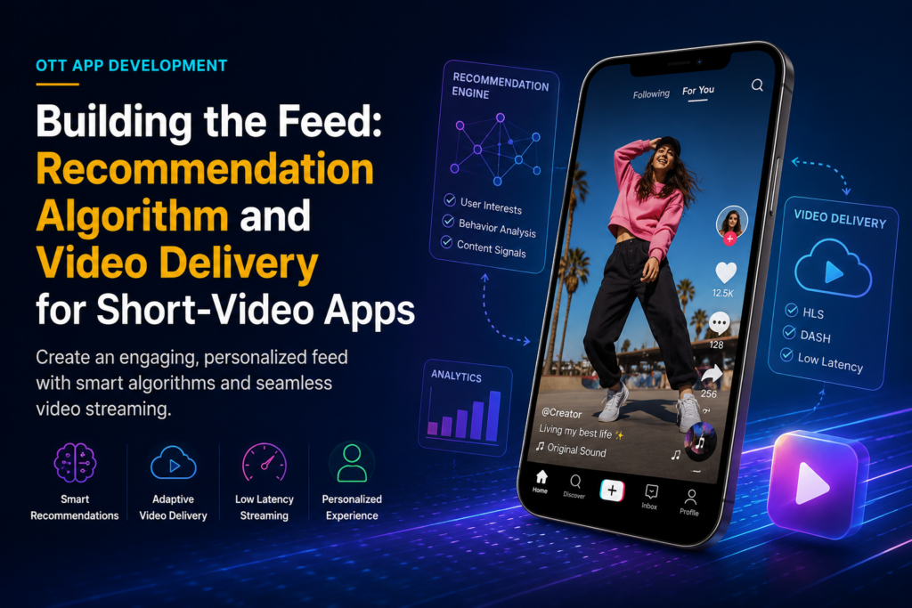 Building the Feed: Recommendation Algorithm and Video Delivery for Short-Video Apps