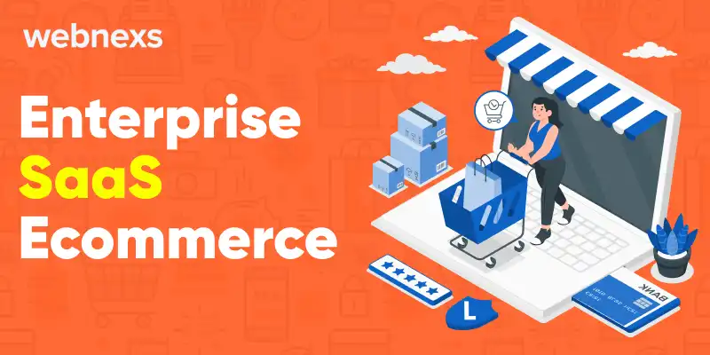 Customer shopping online via Enterprise SaaS ecommerce software, viewing product details, ratings, and completing payment.