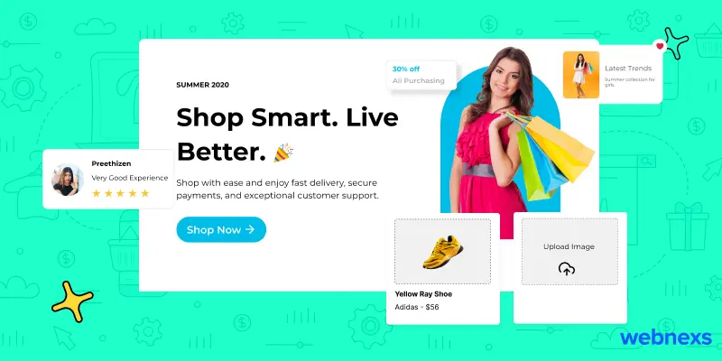 Headless commerce definition displayed through an ecommerce platform, showcasing a modular architecture for seamless content and product management.