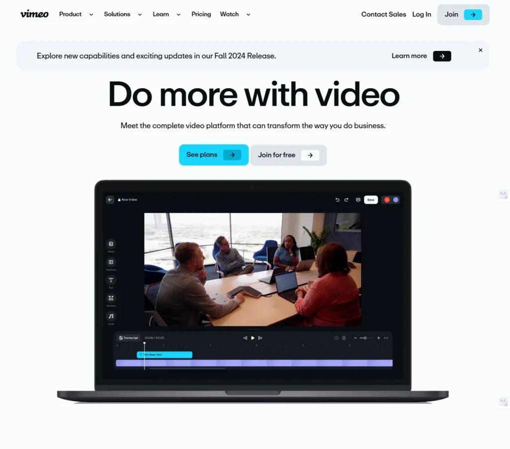 Vimeo live streaming platform