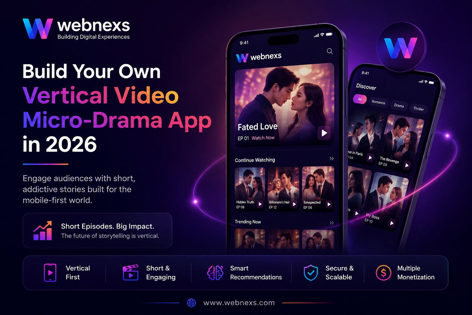 Webnexs Vertical Video Format Micro-Drama App Development Solution