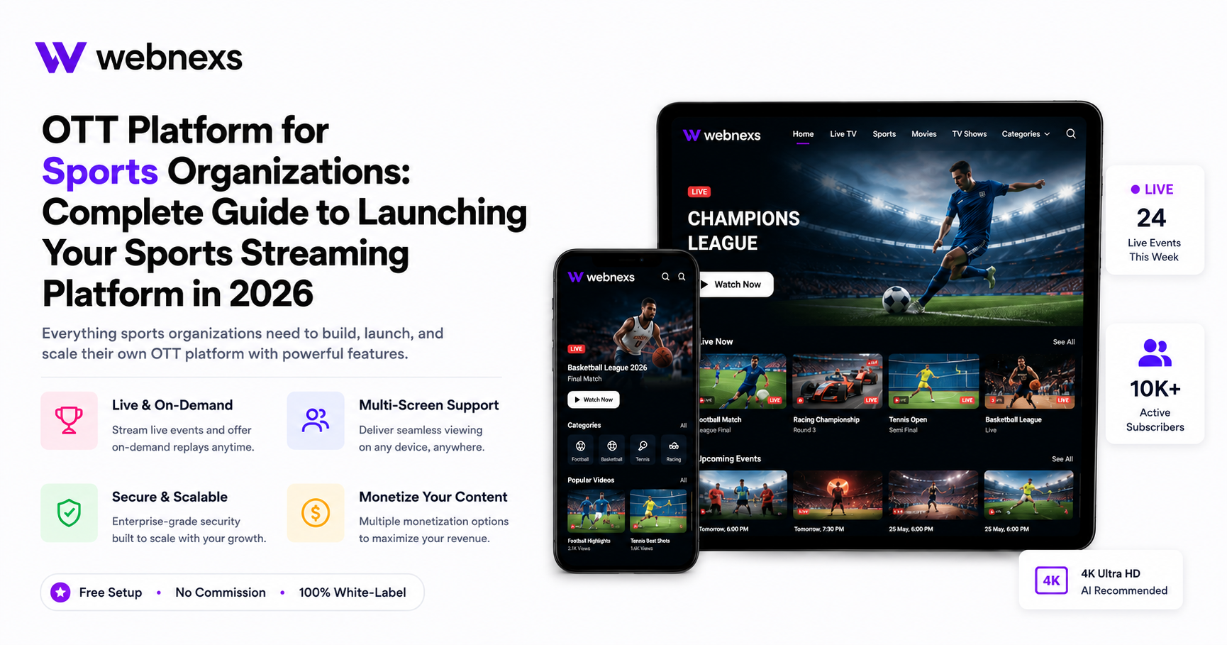 OTT Platform for Sports Organizations: Complete Guide to Launching Your Sports Streaming Platform in 2026